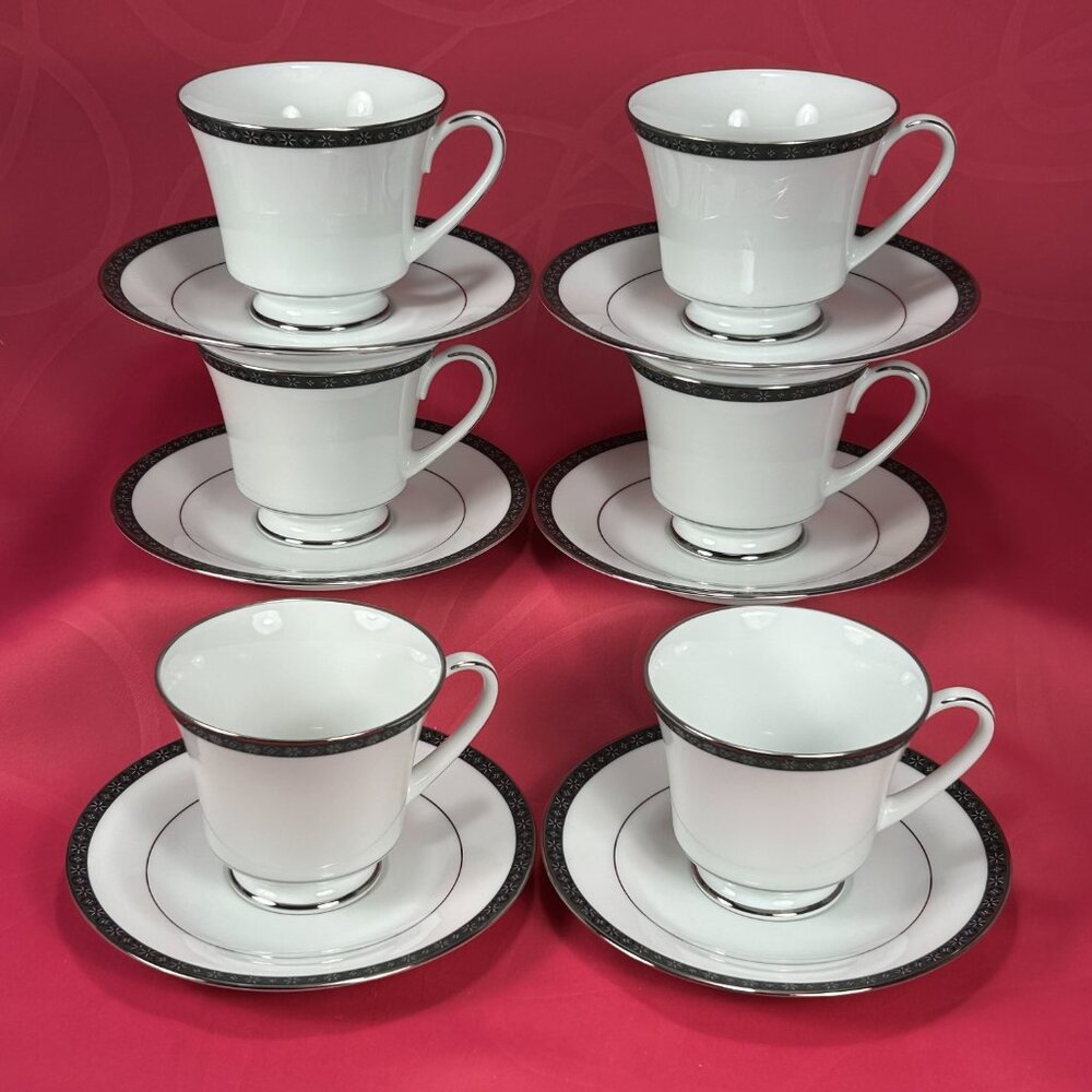 6 sets of beautiful tea cup & saucer. Noritake Japan 2229 Peking